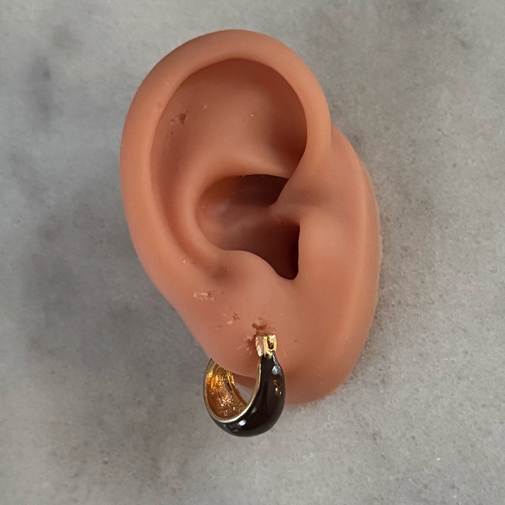 Vintage Style Chocolate Thick Gold Hoop Earrings 

Brand New - Picture 3 of 5